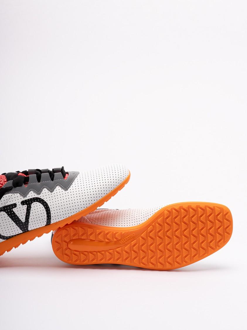 VALENTINO GARAVANI Chromathon Low-top Sneakers In Perforated Leather In Multi Product Image