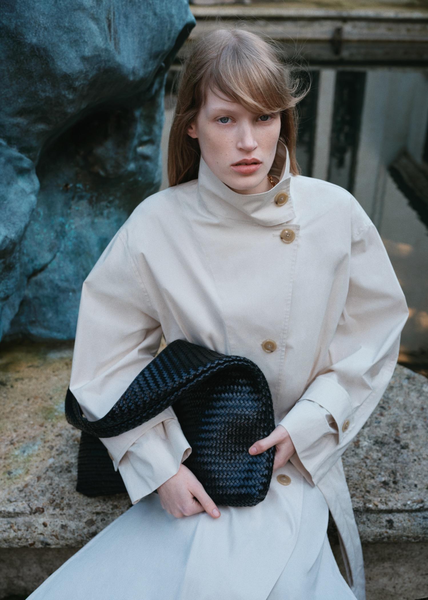 Oversized cotton trench coat - Women | MANGO USA Product Image