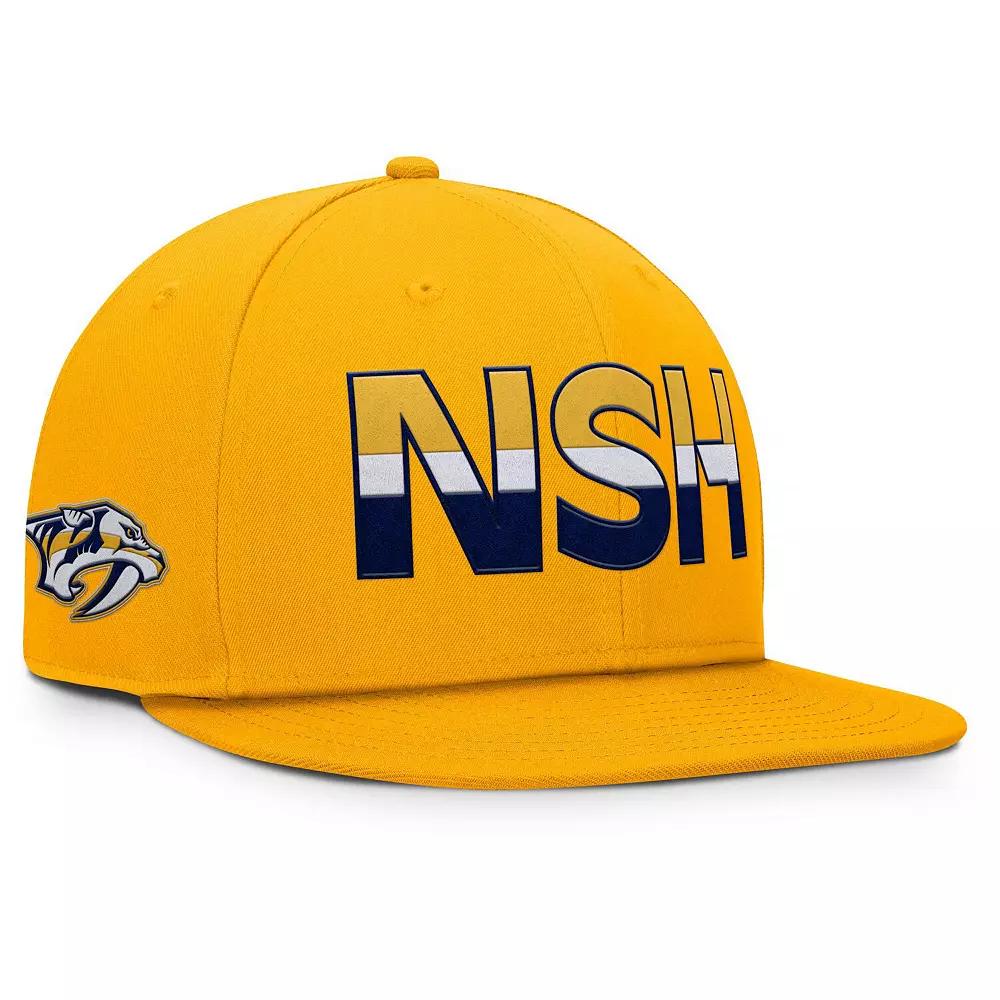 Men's Fanatics Gold Nashville Predators Authentic Pro Rink Snapback Hat, Pdt Gold Product Image
