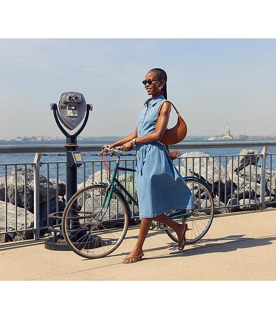 Steve Madden Mary Denim Button Front Sleeveless Midi Shirt Dress Product Image