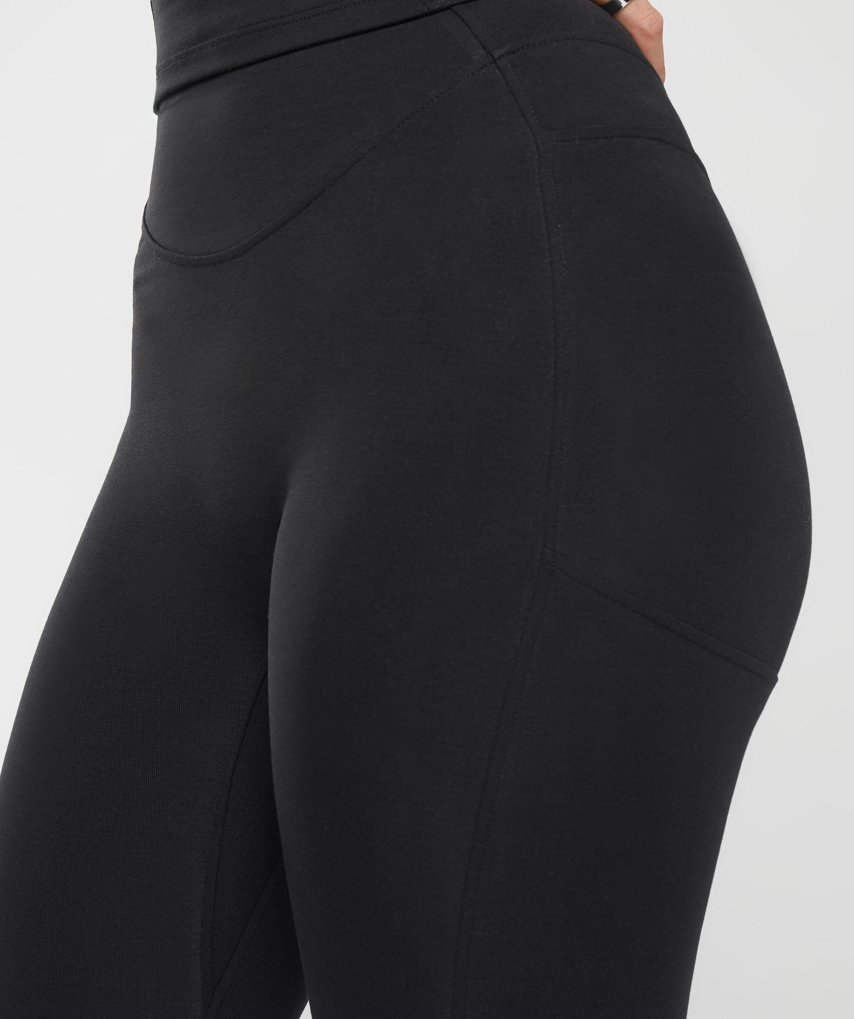 Gymshark Rest Day Boot Cut Cotton Leggings - Black Female Product Image