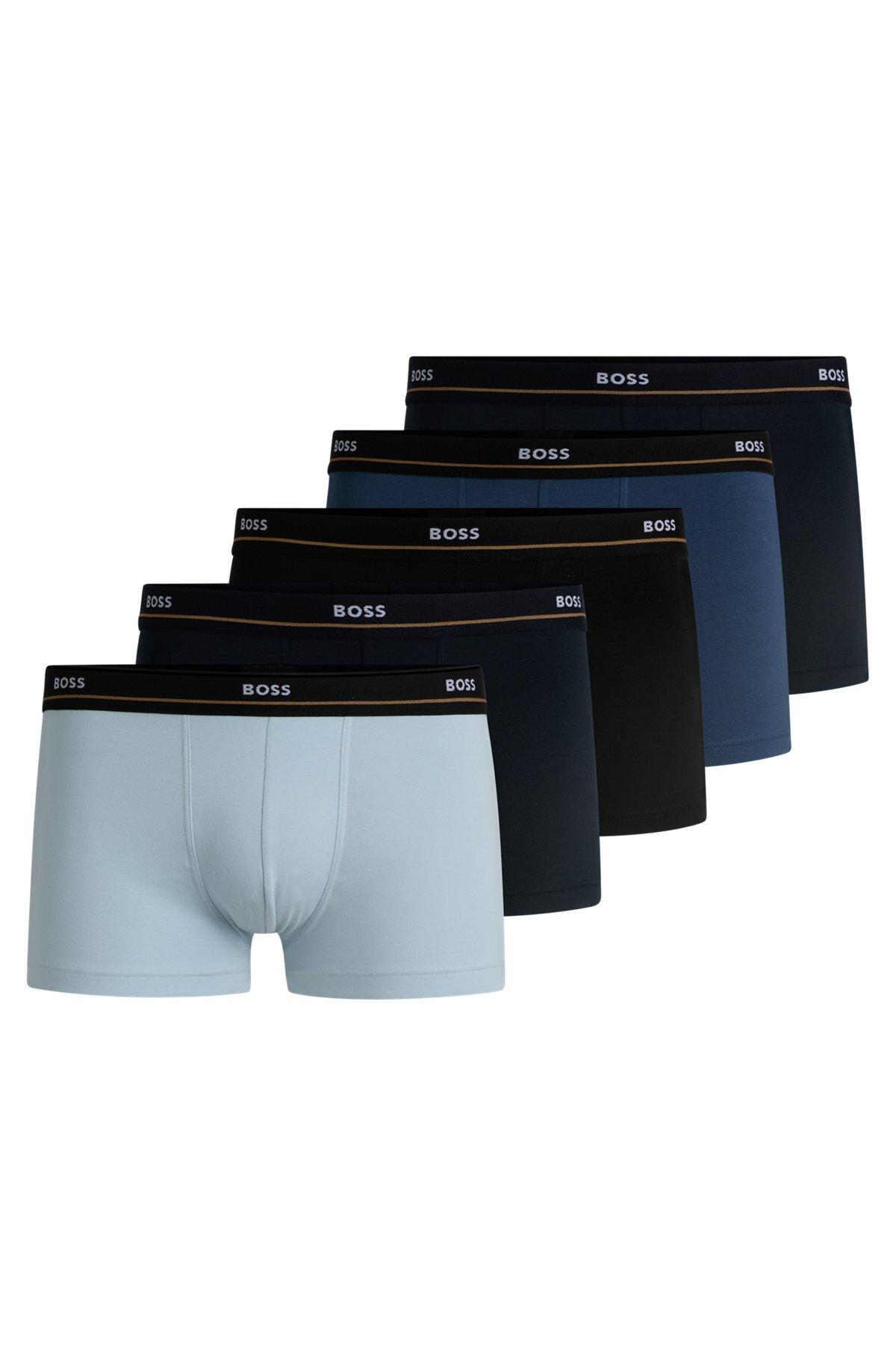Three-pack of stretch-cotton trunks with logo waistbands Product Image