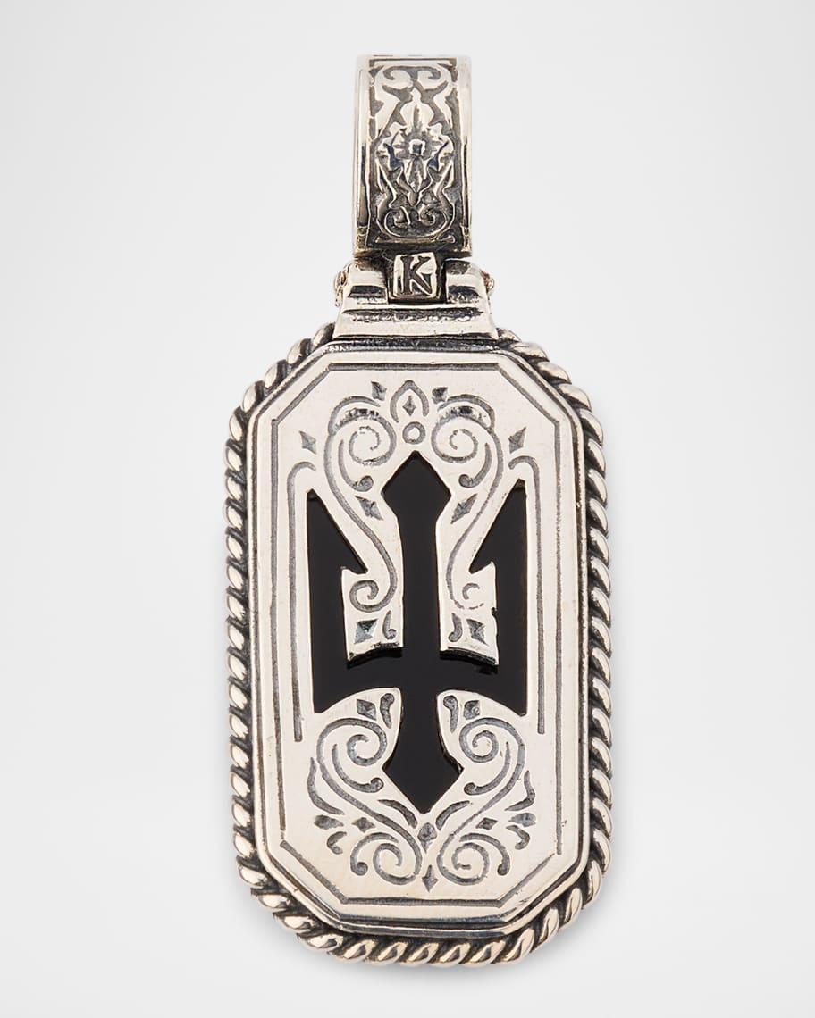 Mens Hydra Sterling Silver Onyx Pendant Product Image