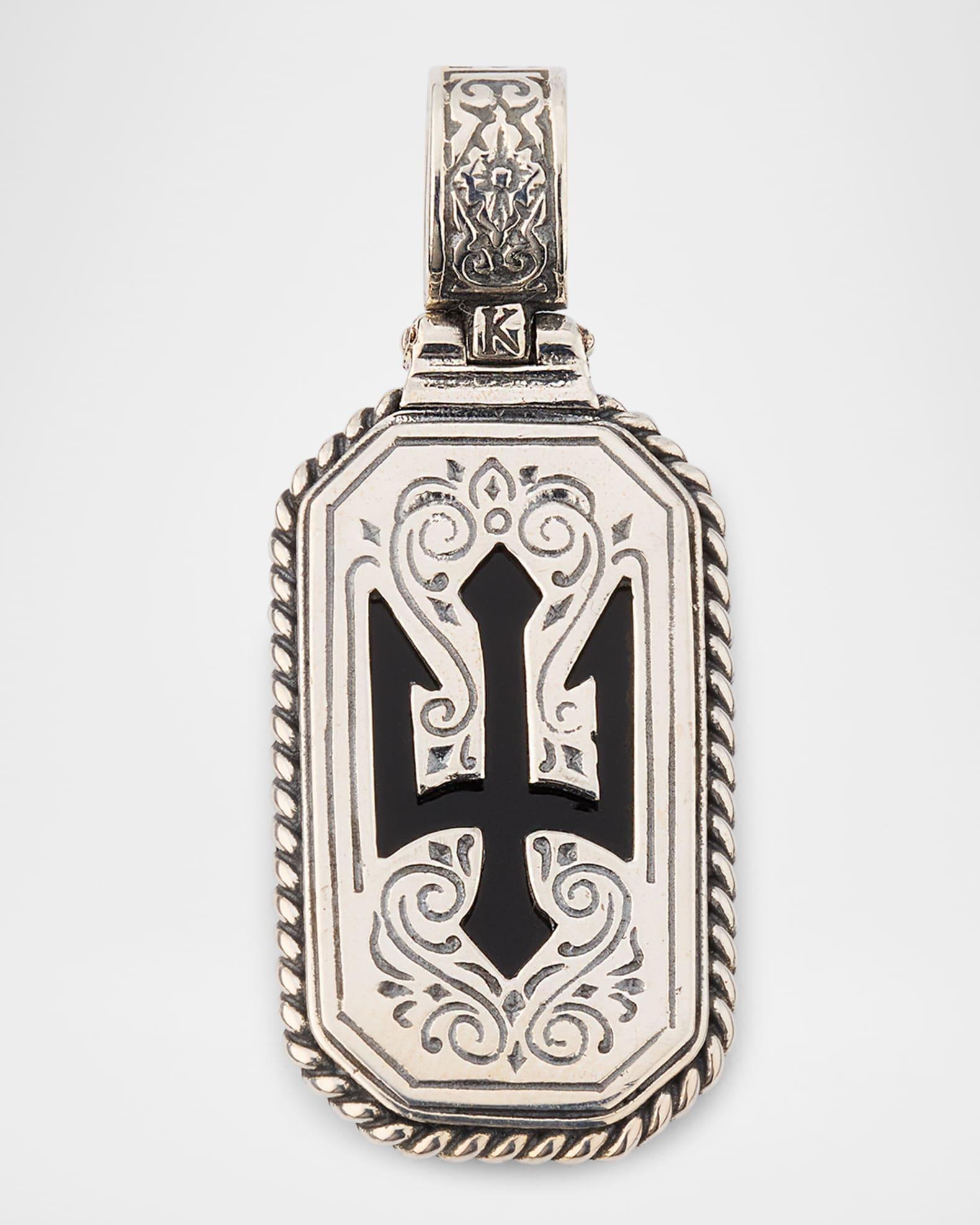 Mens Hydra Sterling Silver Onyx Pendant Product Image
