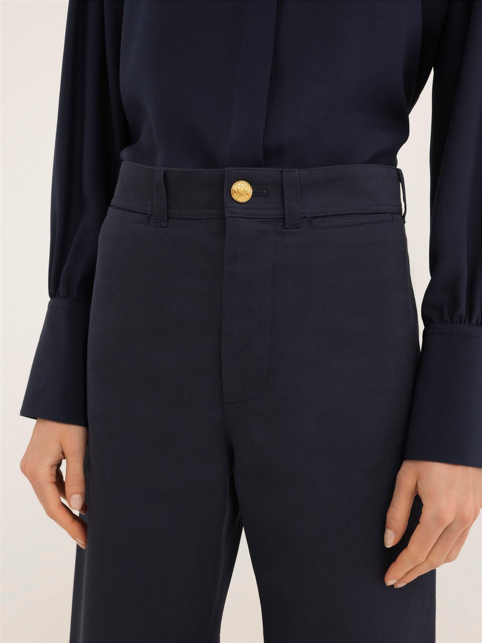 Cropped flared pants in cotton gabardine Product Image