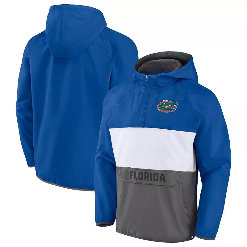 Mens Fanatics Branded Royal/Heather Gray Florida Gators Victory On Raglan Quarter-Zip Hoodie Product Image