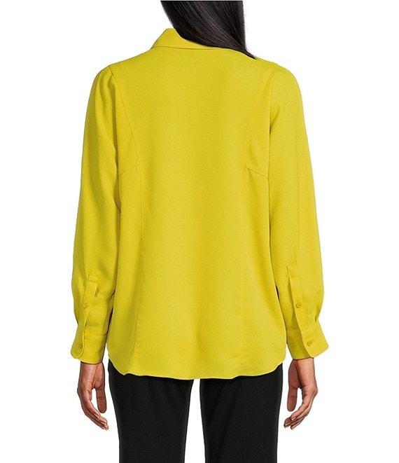 Investments Dolman Long Sleeve Button Front Point Collar Blouse Product Image