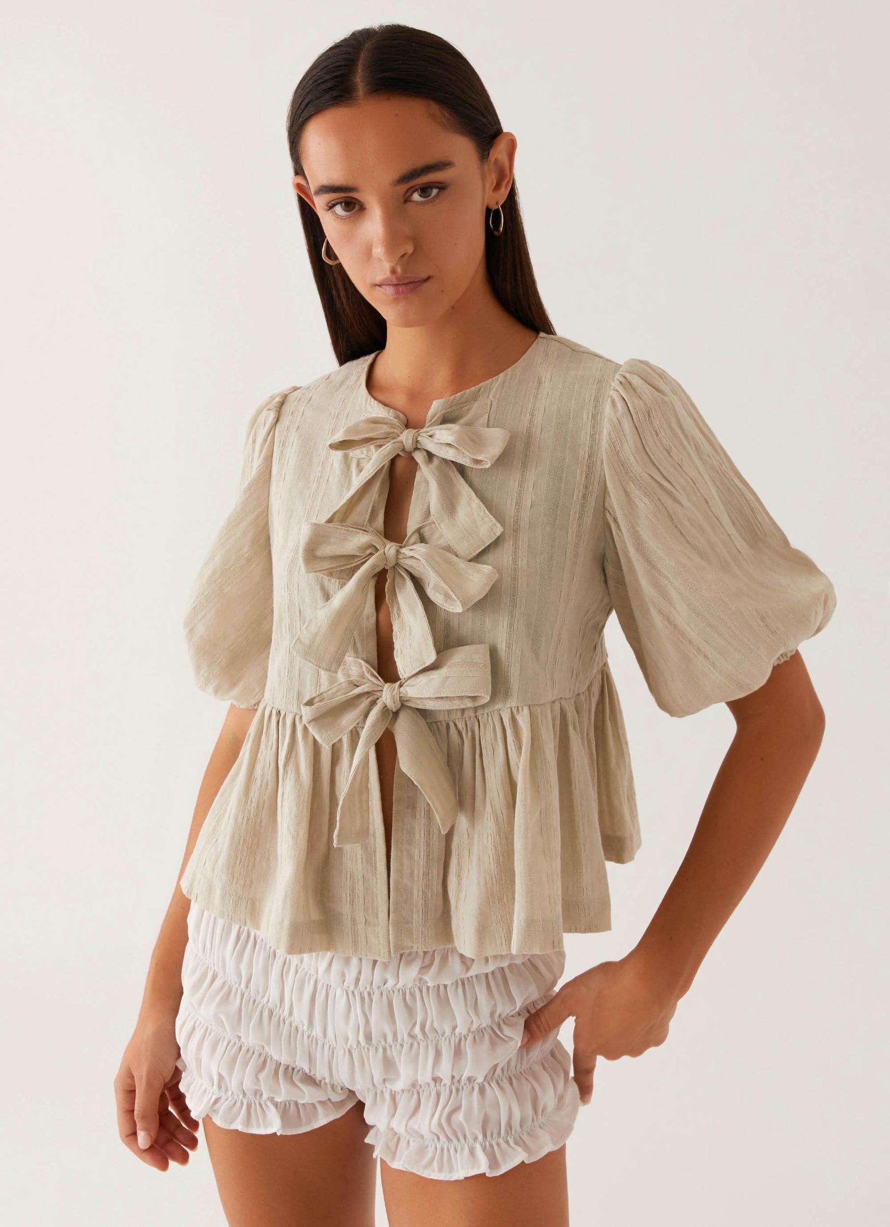 Western Wind Tie Top - Sage Product Image