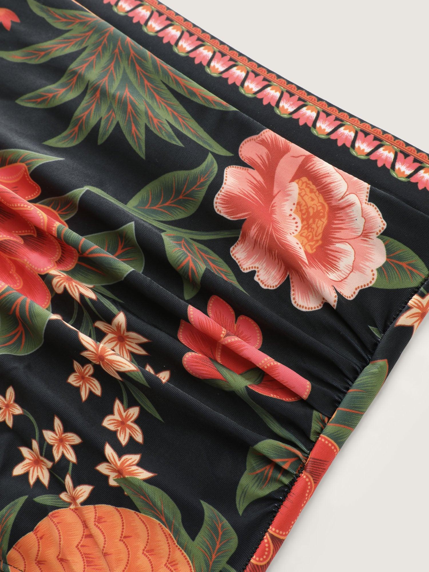 Floral Print Contrast Edge Swim Dress Female Product Image