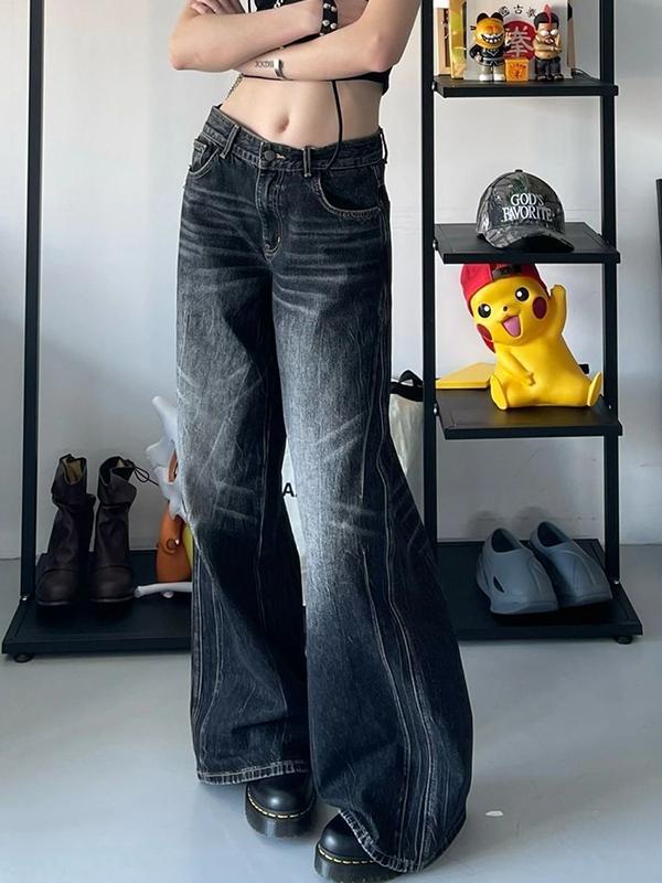 Black Washed Boyfriend Jeans Product Image