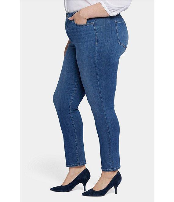 NYDJ Plus Size Sheri Slim Mid Rise Stretch Denim Jeans Product Image