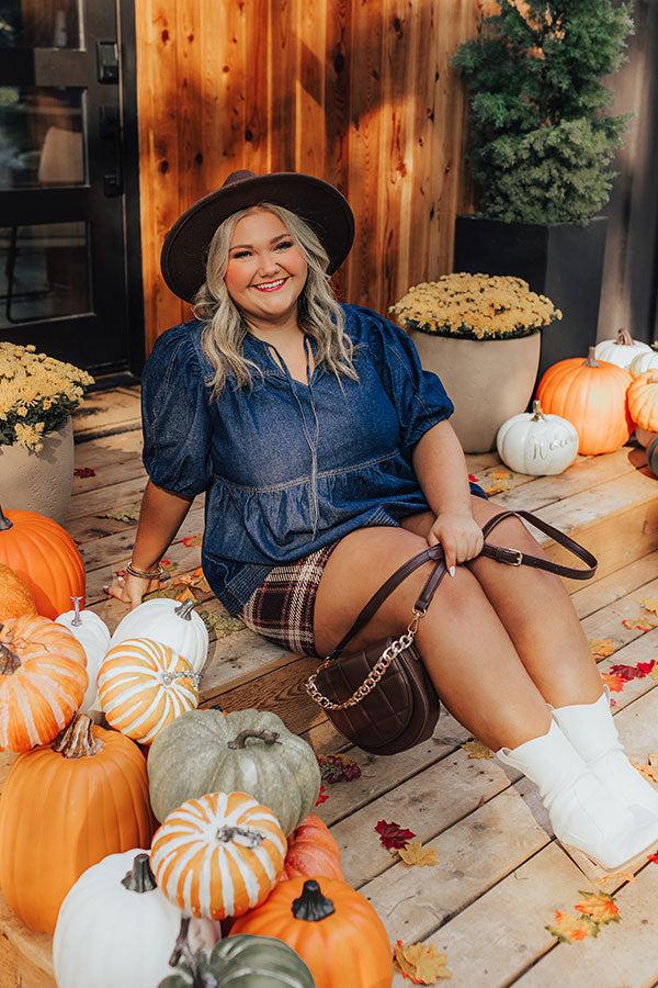 Sweet Darling Denim Babydoll Top Curves Product Image