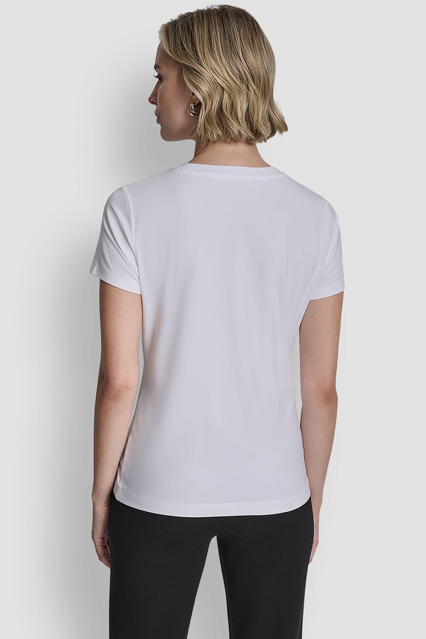 METALLIC LOGO EMBROIDERED TEE Product Image