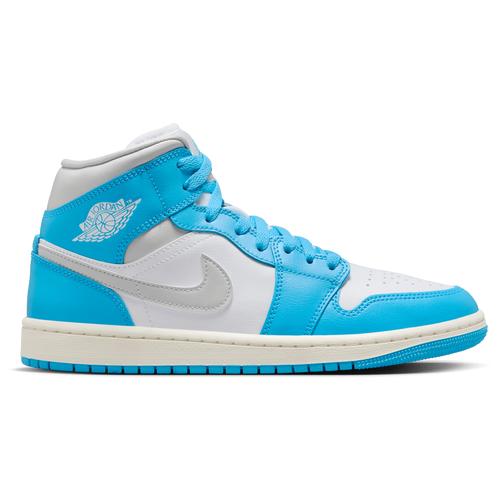 Jordan Womens Jordan AJ 1 Mid - Womens Basketball Shoes Blue/Grey Product Image