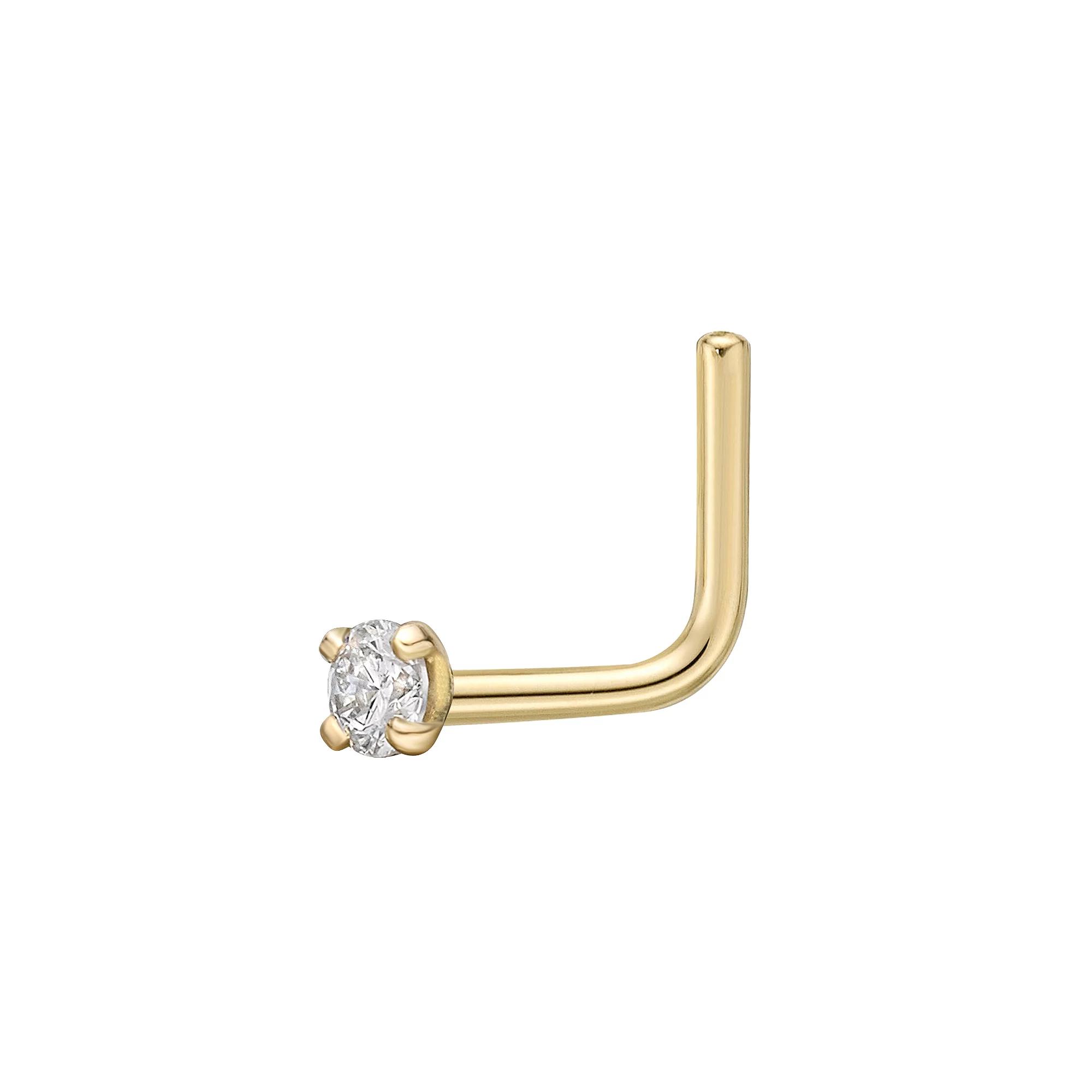 Lila Moon 14k Gold L-Shaped Diamond Accent Stud, Women's Product Image