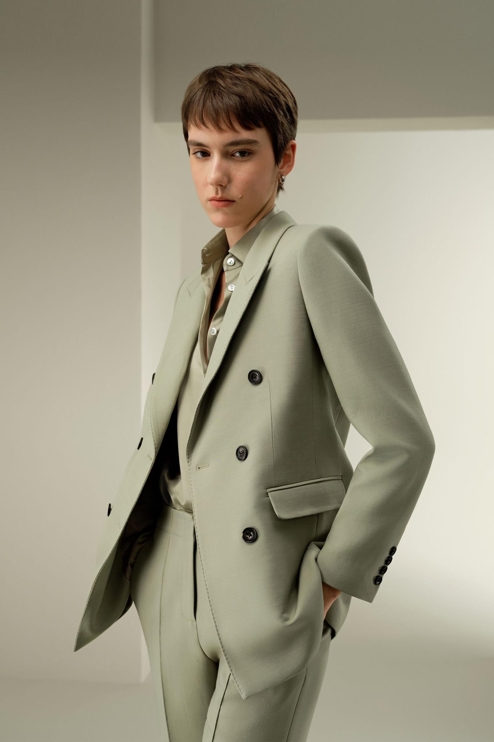 Double Breasted Lapel Blazer Product Image