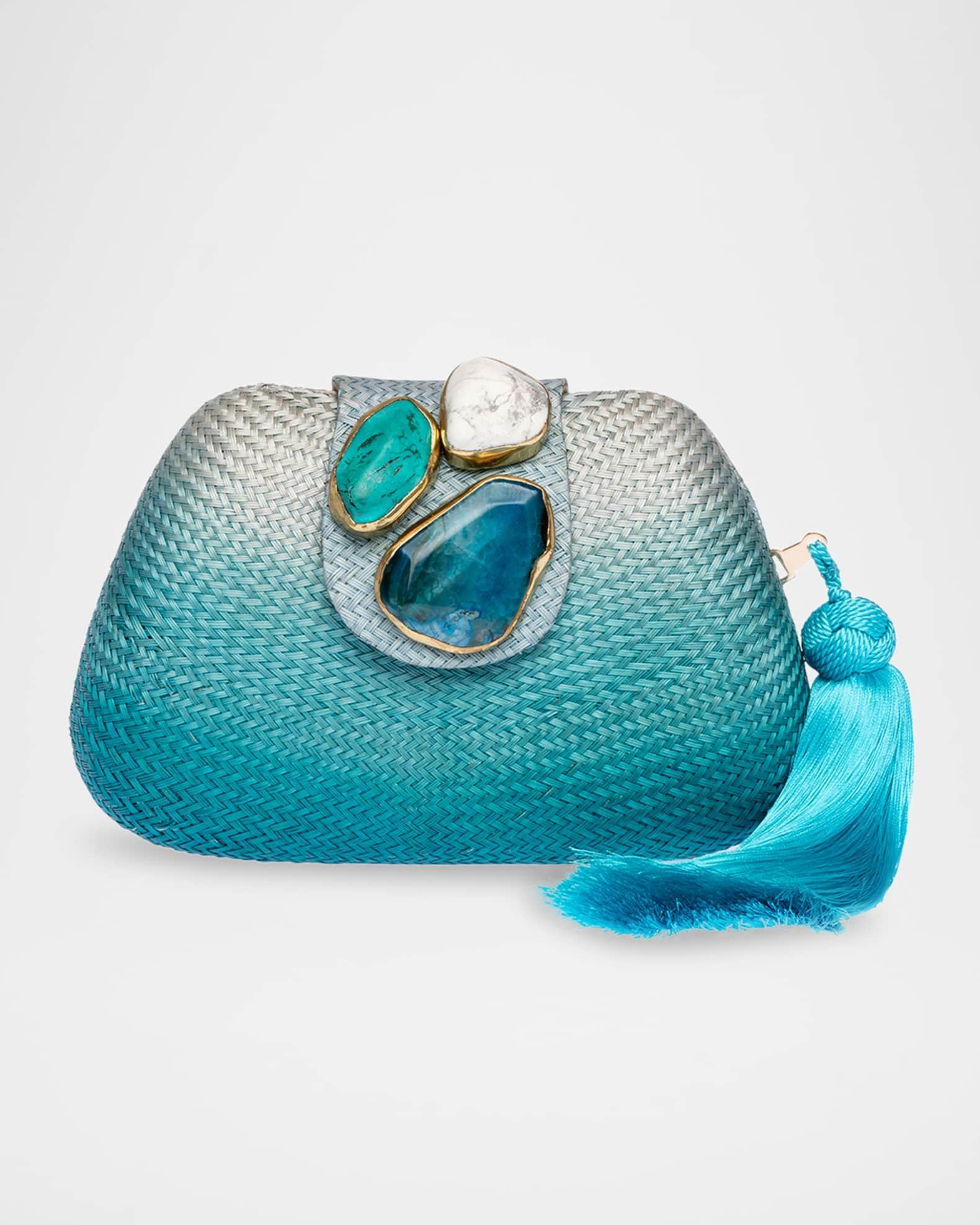 Tamu Stone Tassel Woven Clutch Bag Product Image