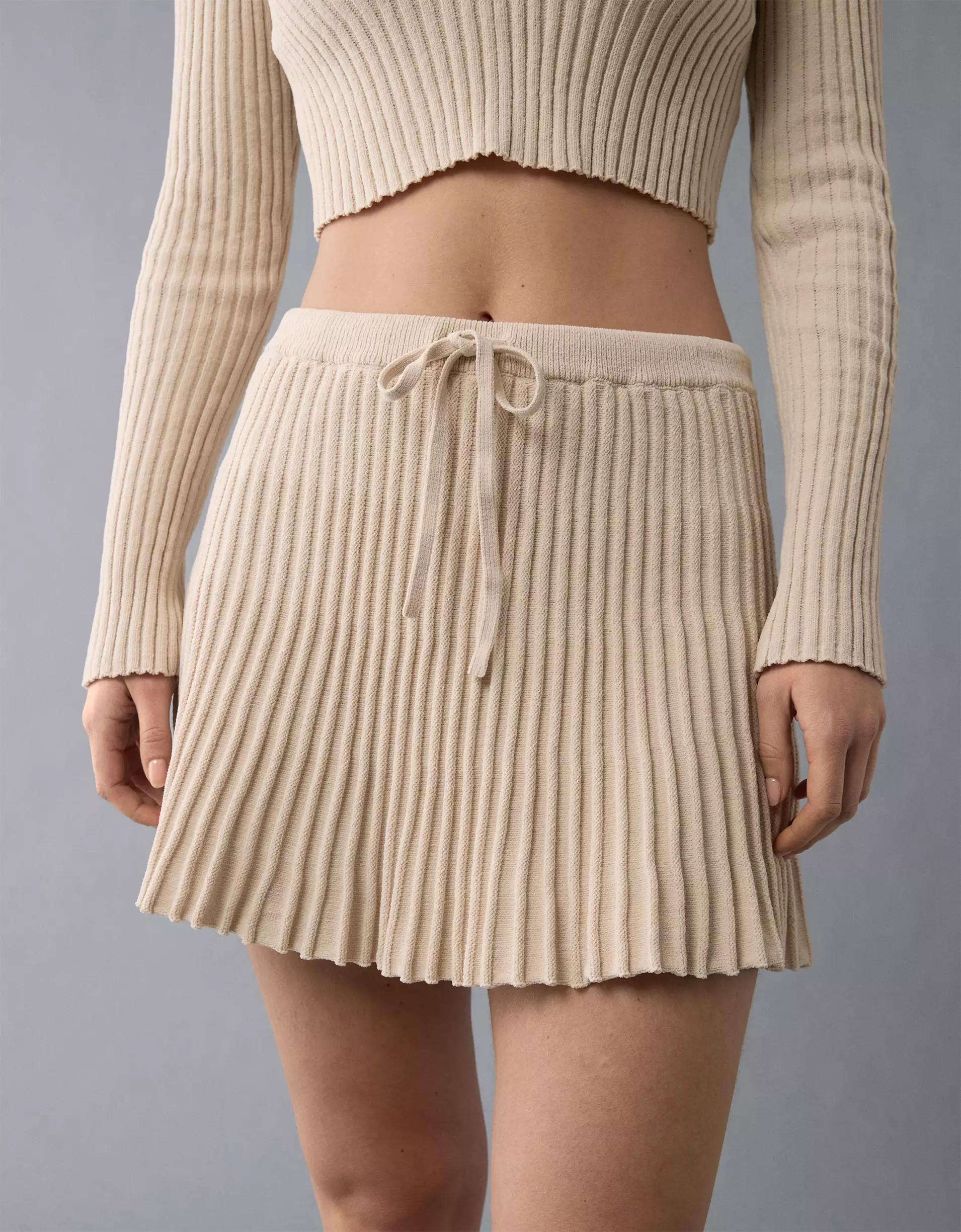 AE Ribbed Knit Mini Skirt Product Image