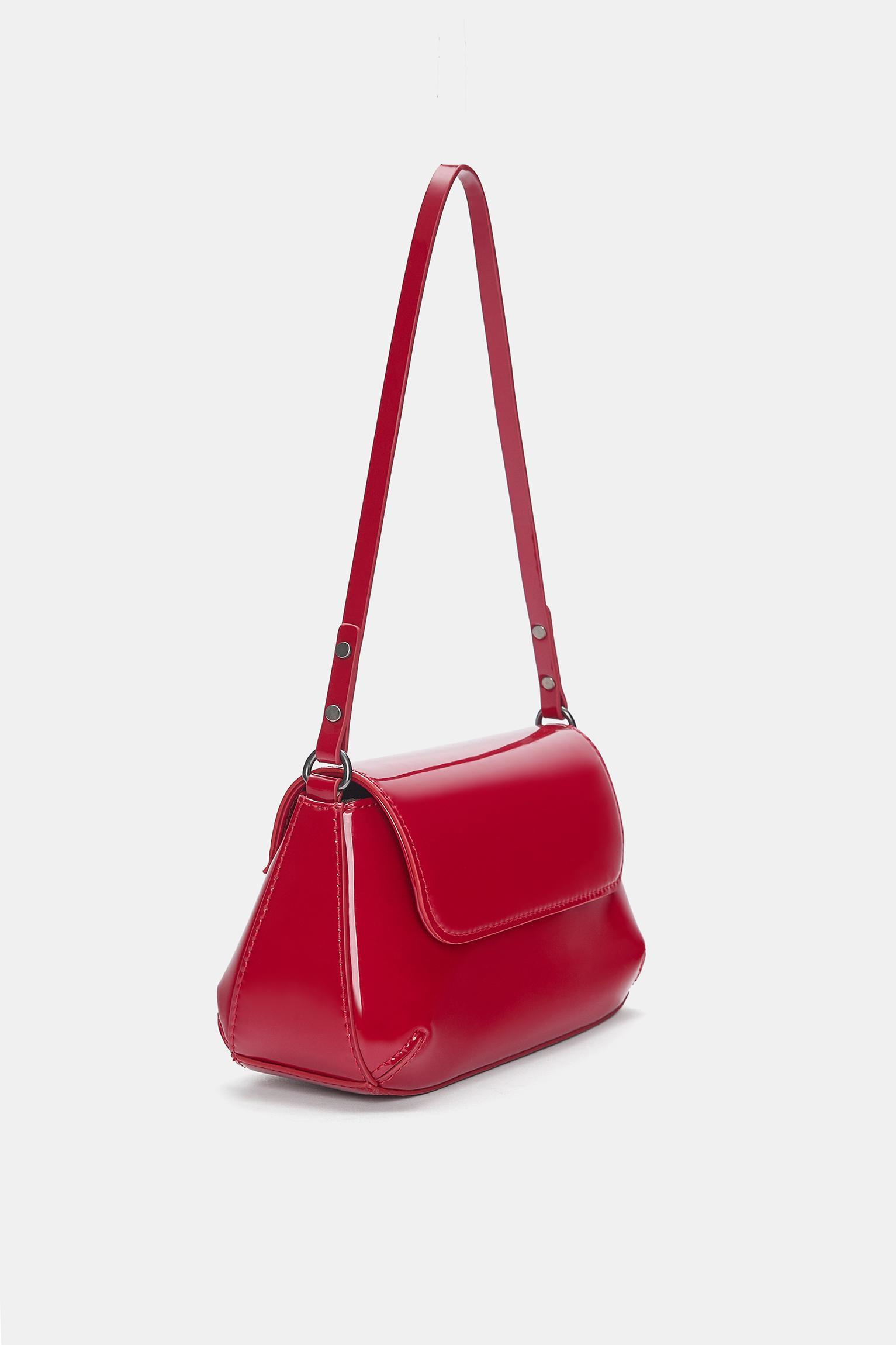 Faux patent finish shoulder bag Product Image