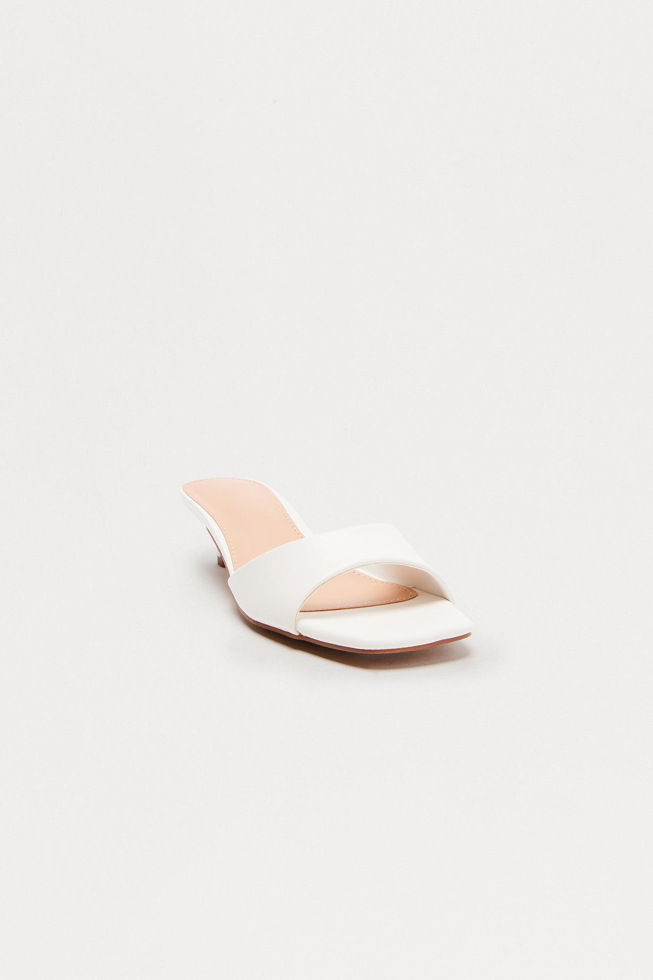 Day Outing Kitten Heels - White Product Image