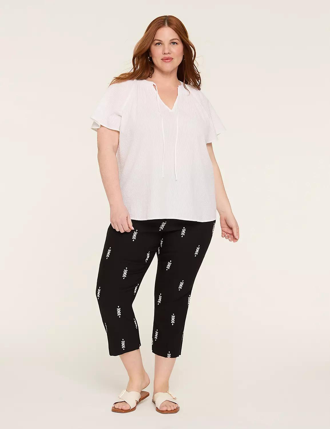 Swing Flutter-Sleeve Popover Blouse Product Image