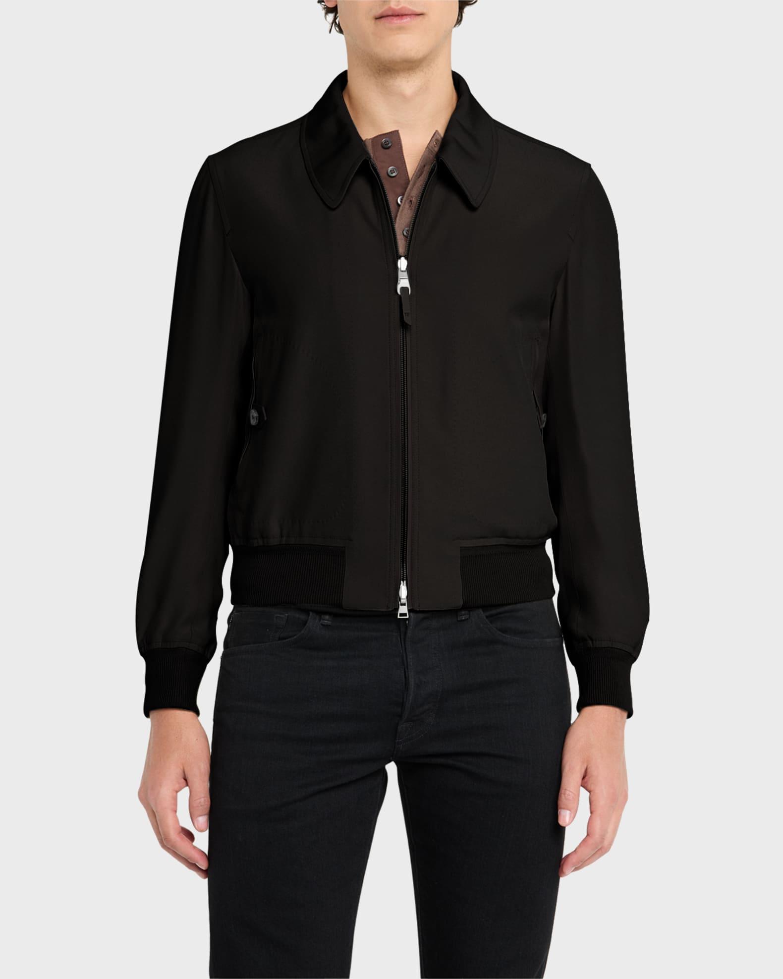 Men's Silk Satin Reversible Bomber Jacket Product Image