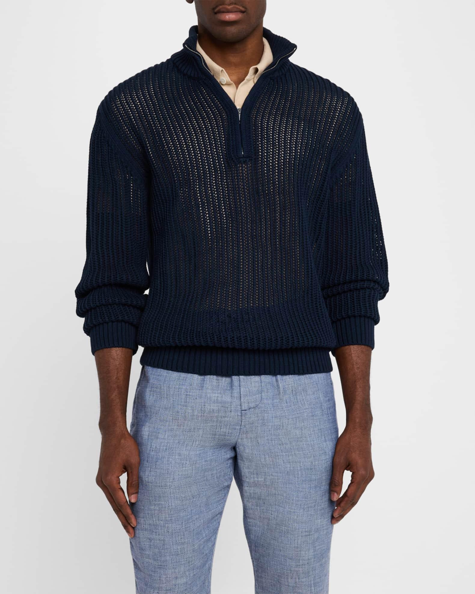 Men's Maximo Cotton Knit Quarter-Zip Sweater Product Image