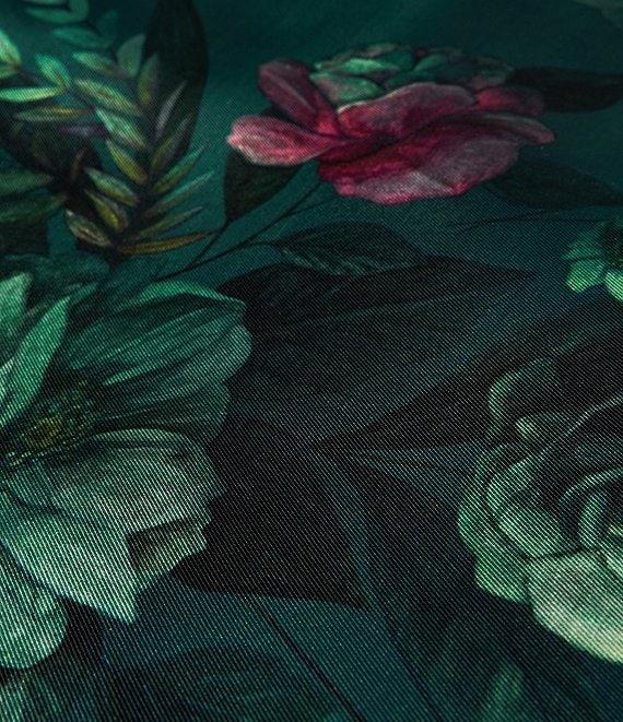 Kay Unger Floral Print Mikado V-Neck Sleeveless Side Pocket Gown Product Image