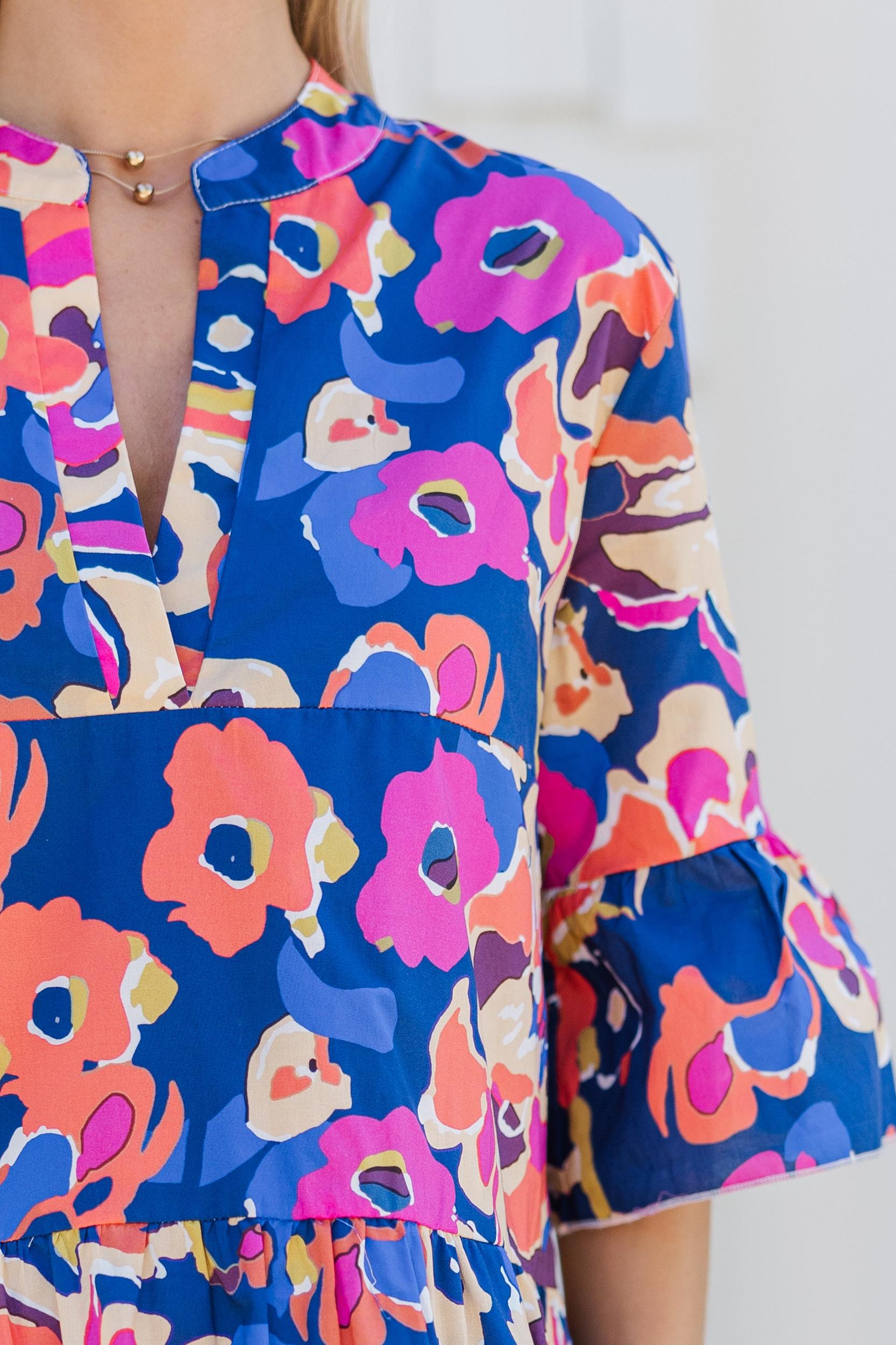 Feeling Like Love Navy Blue Floral Dress Female Product Image