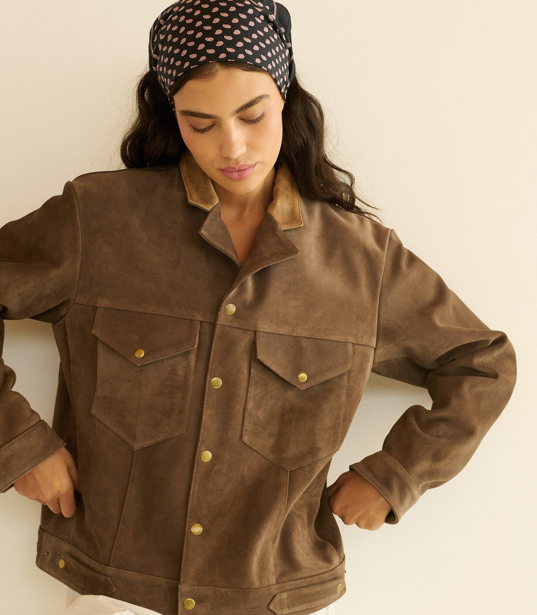 CARSON SUEDE JACKET -- SABLE Product Image