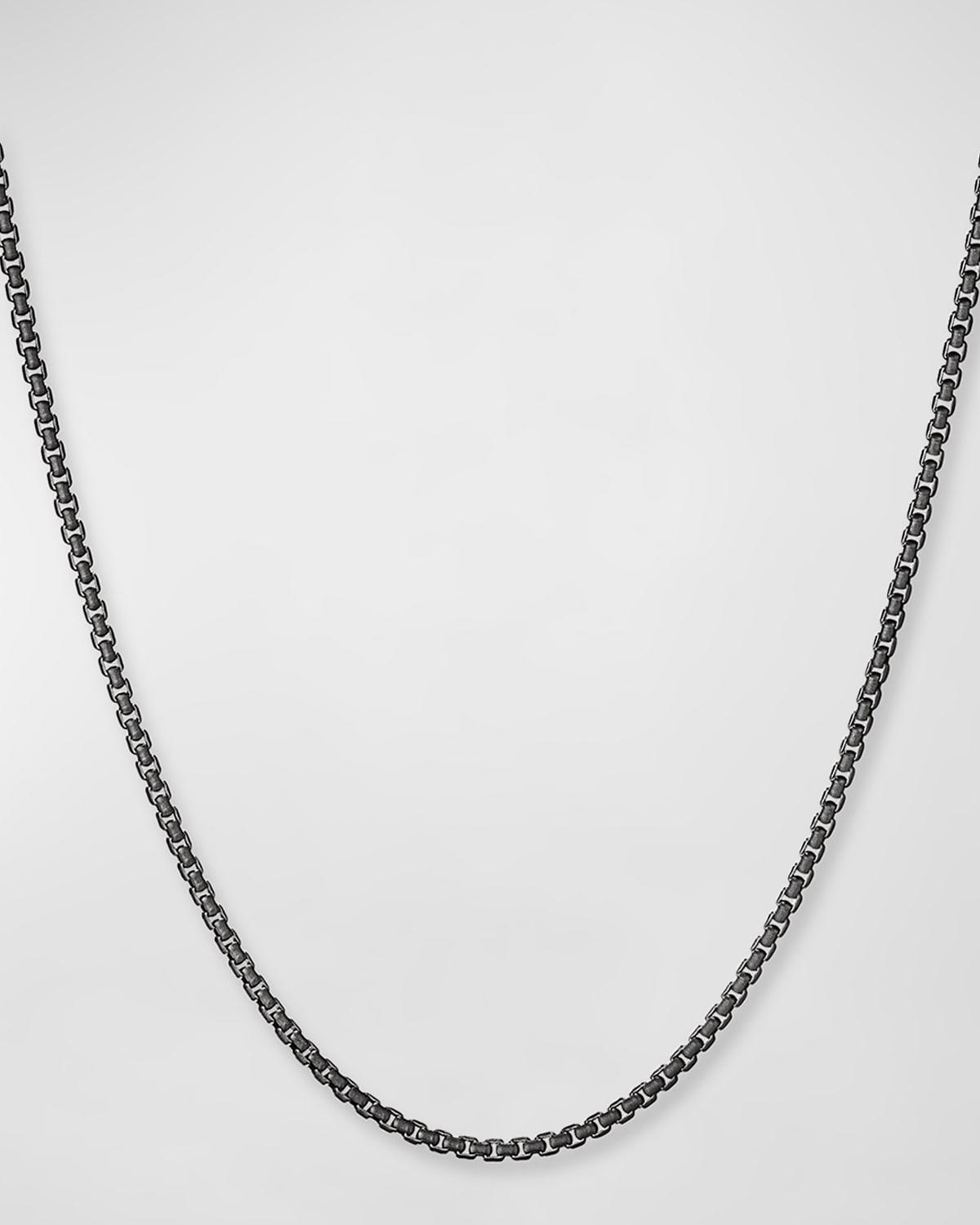Womens Box Chain Necklace in Darkened Sterling Silver, 2.7mm Product Image