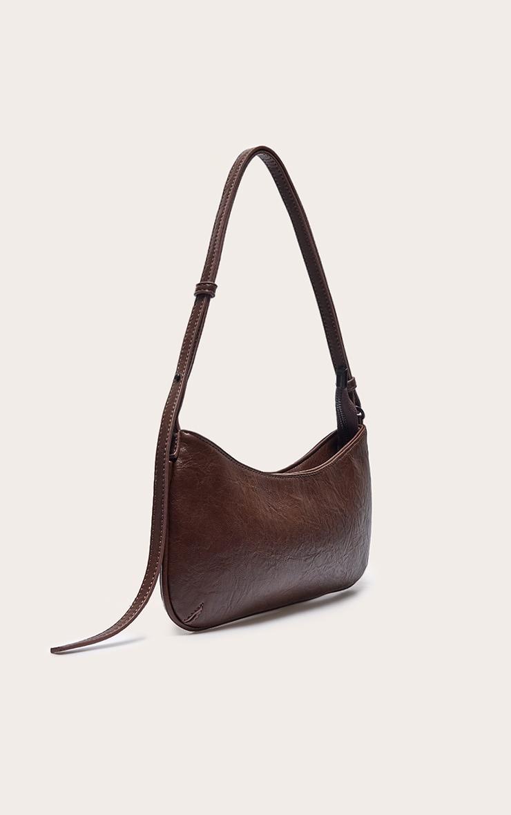 Brown Textured PU Baguette Shoulder Bag Product Image