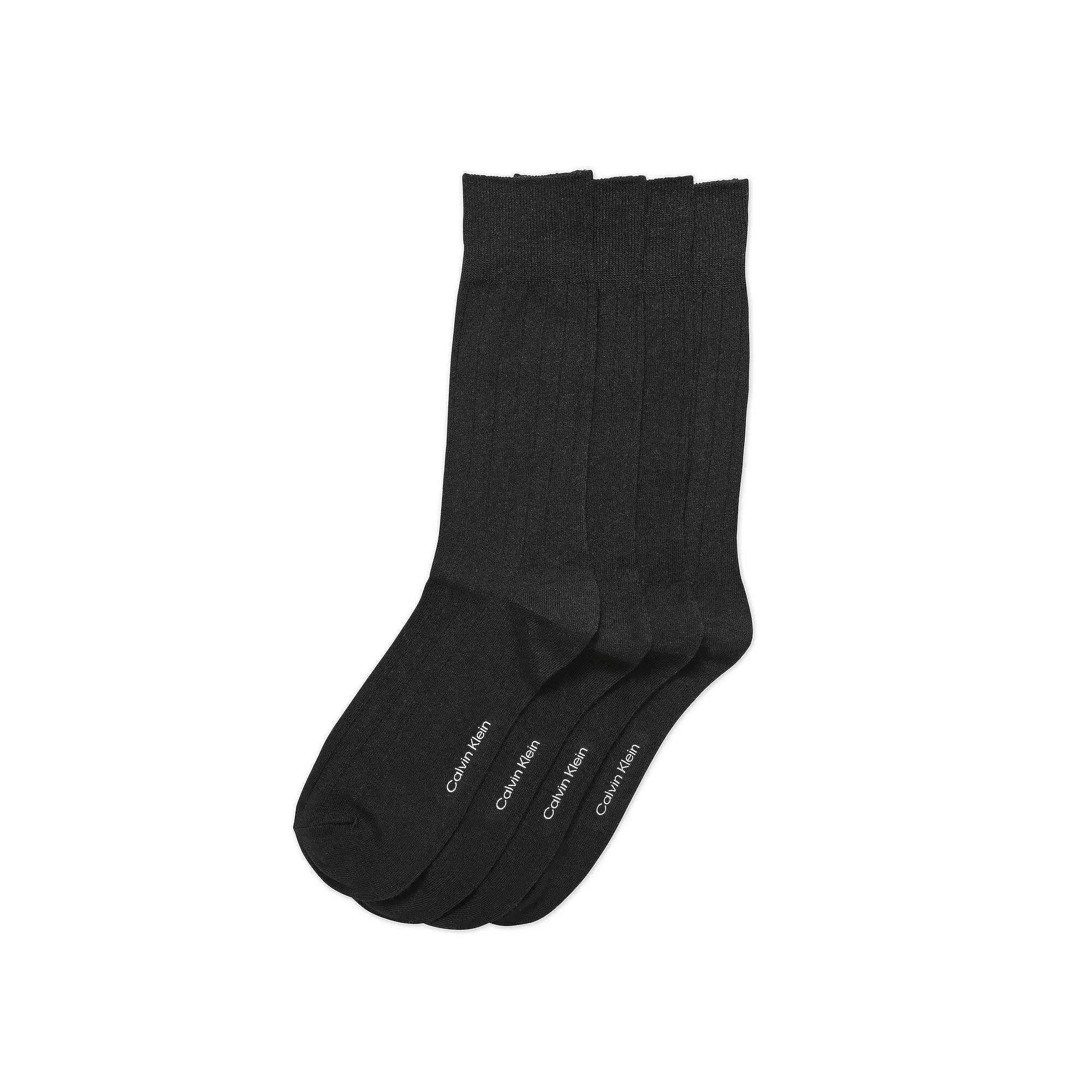 Calvin Klein Mens Rib Logo 4-Pack Dress Socks Product Image