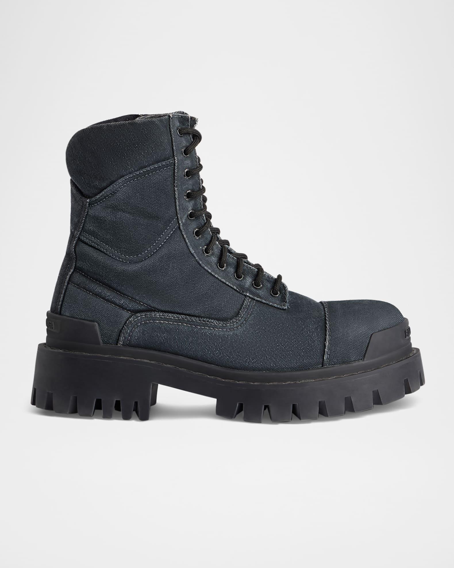 Men's Strike Bootie Lace-Up Canvas Ankle Boots Product Image