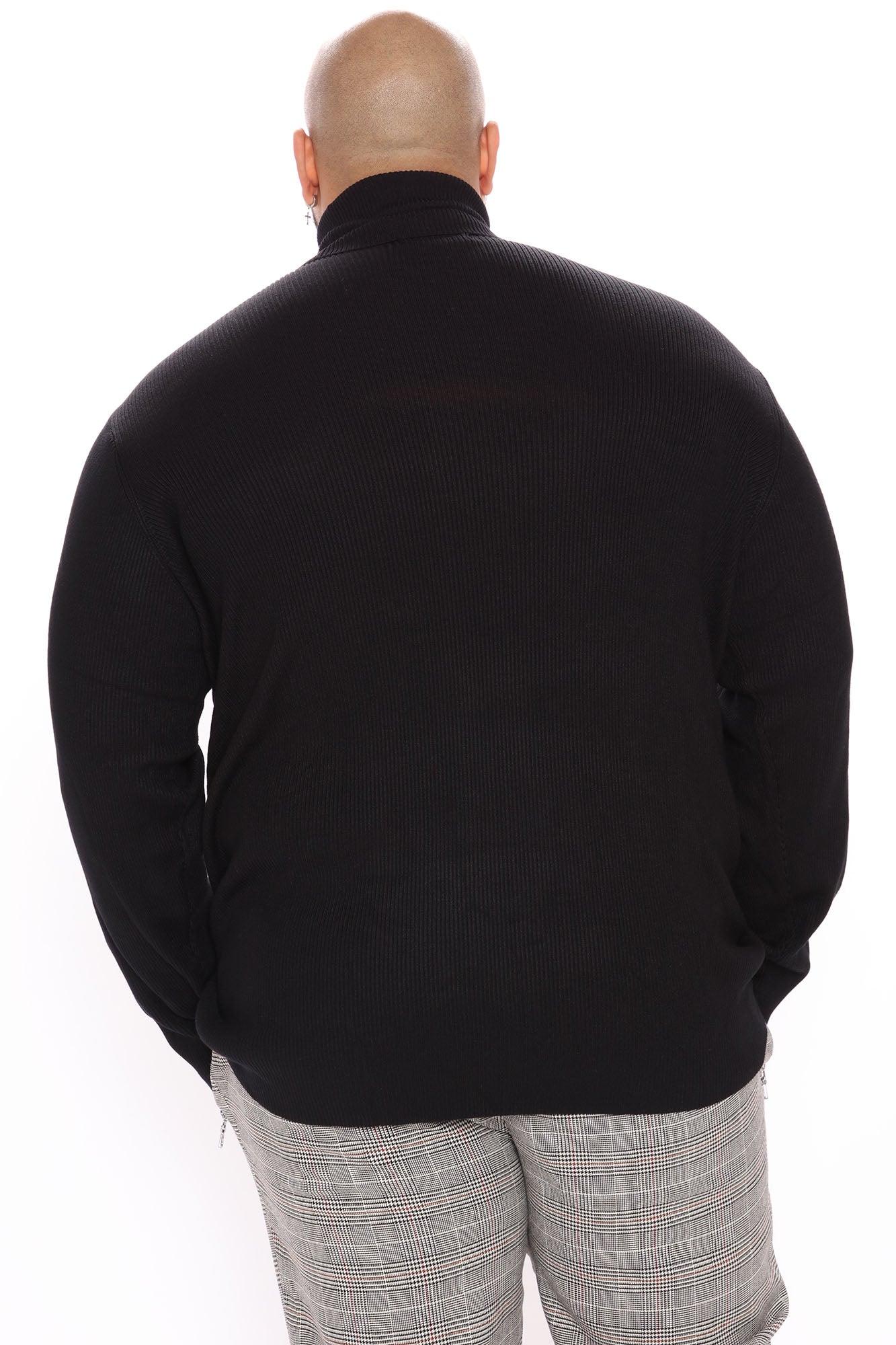 Viscose Ribbed Turtleneck - Black Product Image