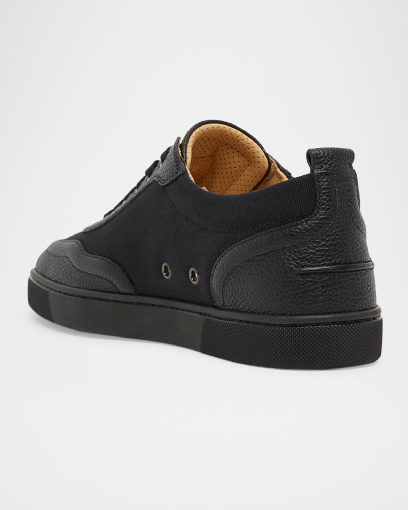 Men's Retero Canvas and Leather Low-Top Sneakers Product Image