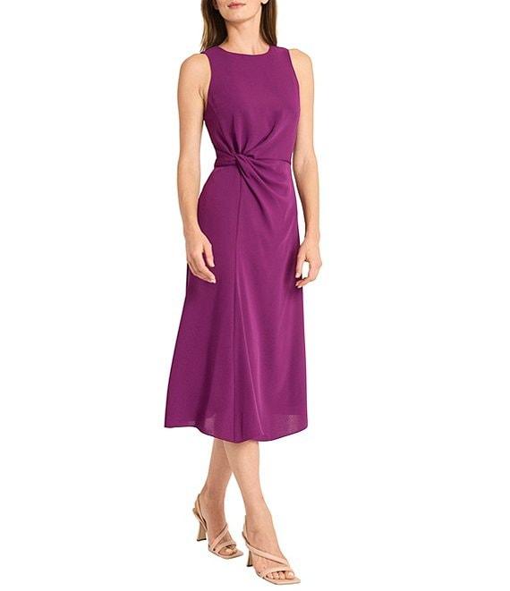 Maggy London Sleeveless Knot Front Midi Dress Product Image