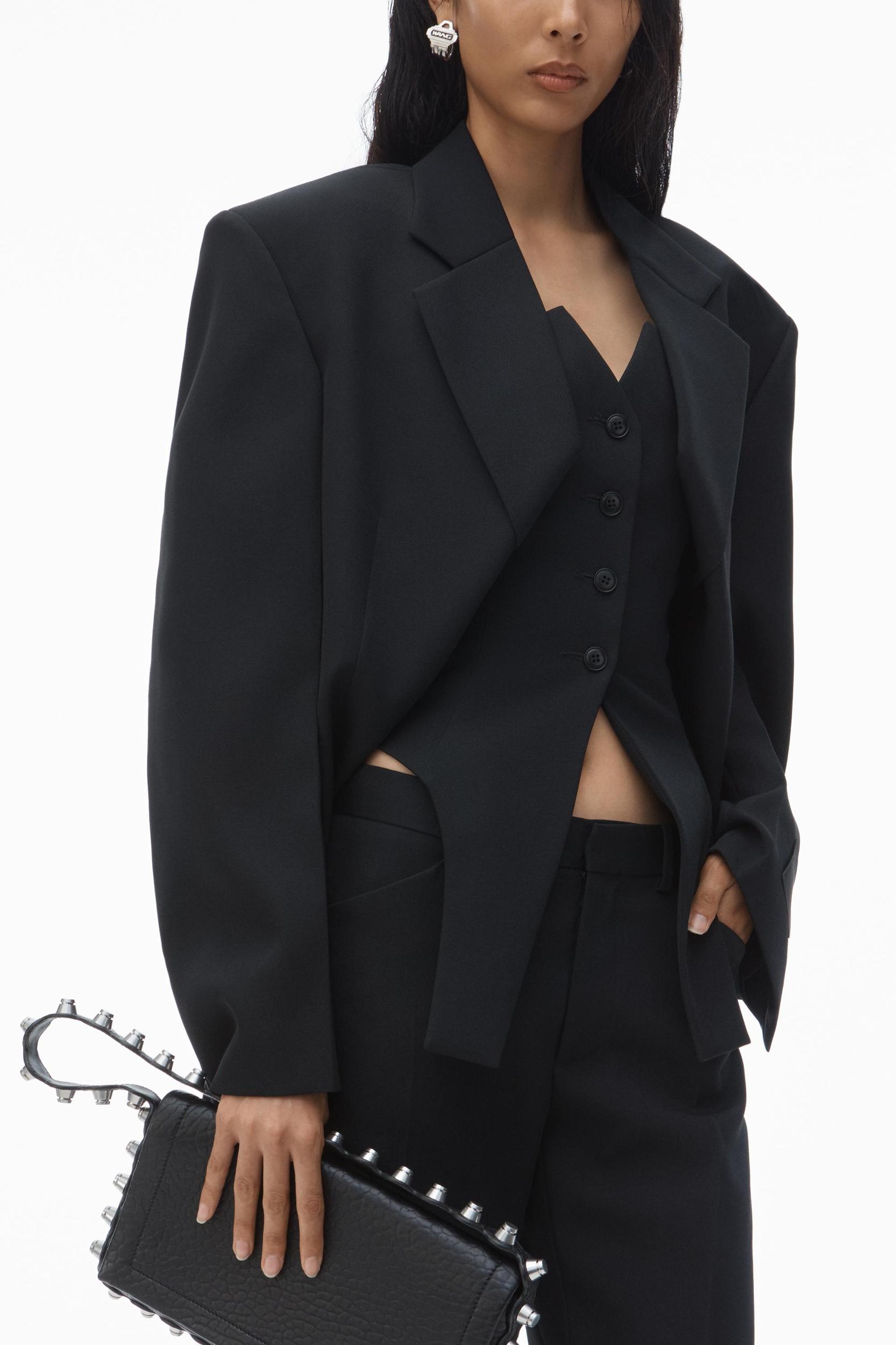 Exaggerated Split Front Boxy Blazer Product Image