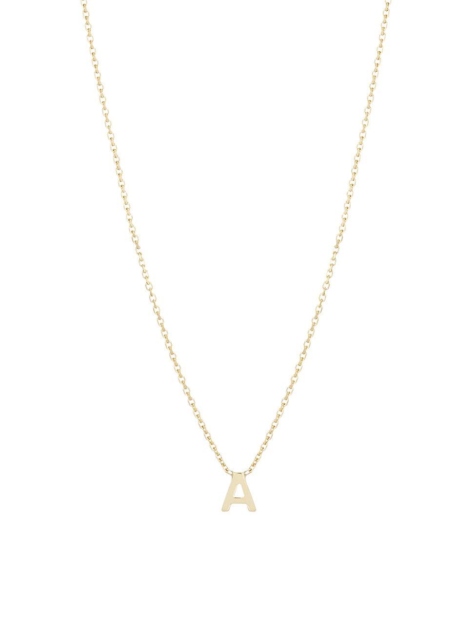 Womens 14K Yellow Gold Initial Pendant Necklace Product Image