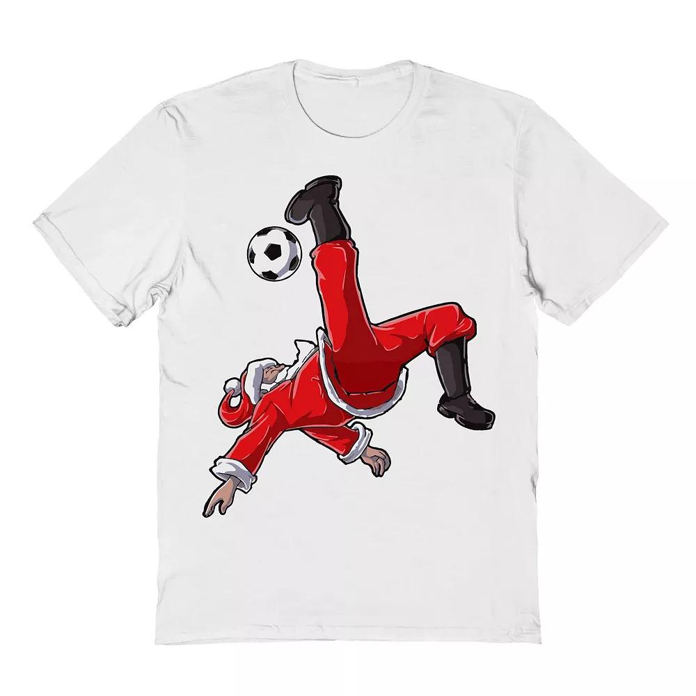 Men's Santa Soccer Football Christmas Graphic Tee,  Product Image
