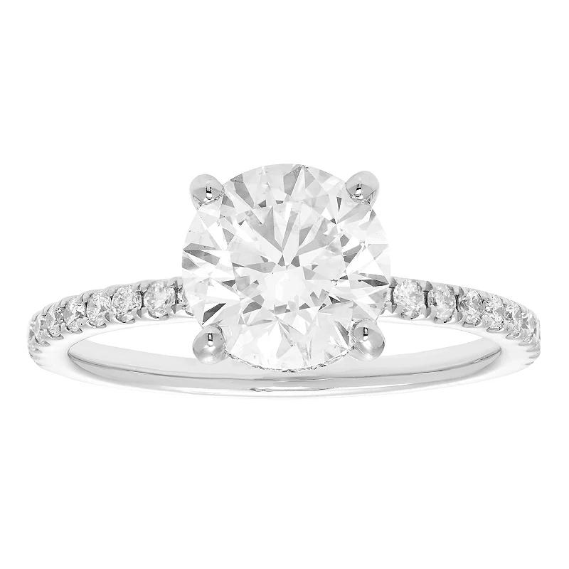 Evergreen Diamonds 14k White Gold 2 3/8 Carat T.W. IGL Certified Round Lab-Grown Diamond Hidden Halo Ring, Women's,  Product Image