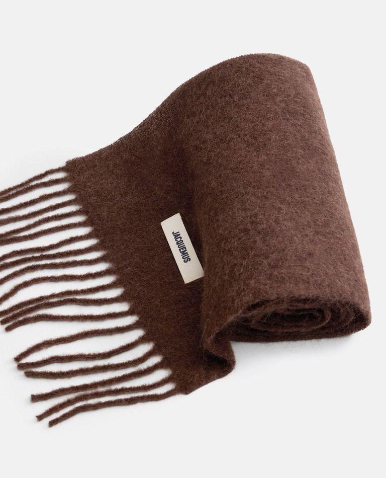 JACQUEMUS Edges Stylish Scarf Fringed In Brown Product Image