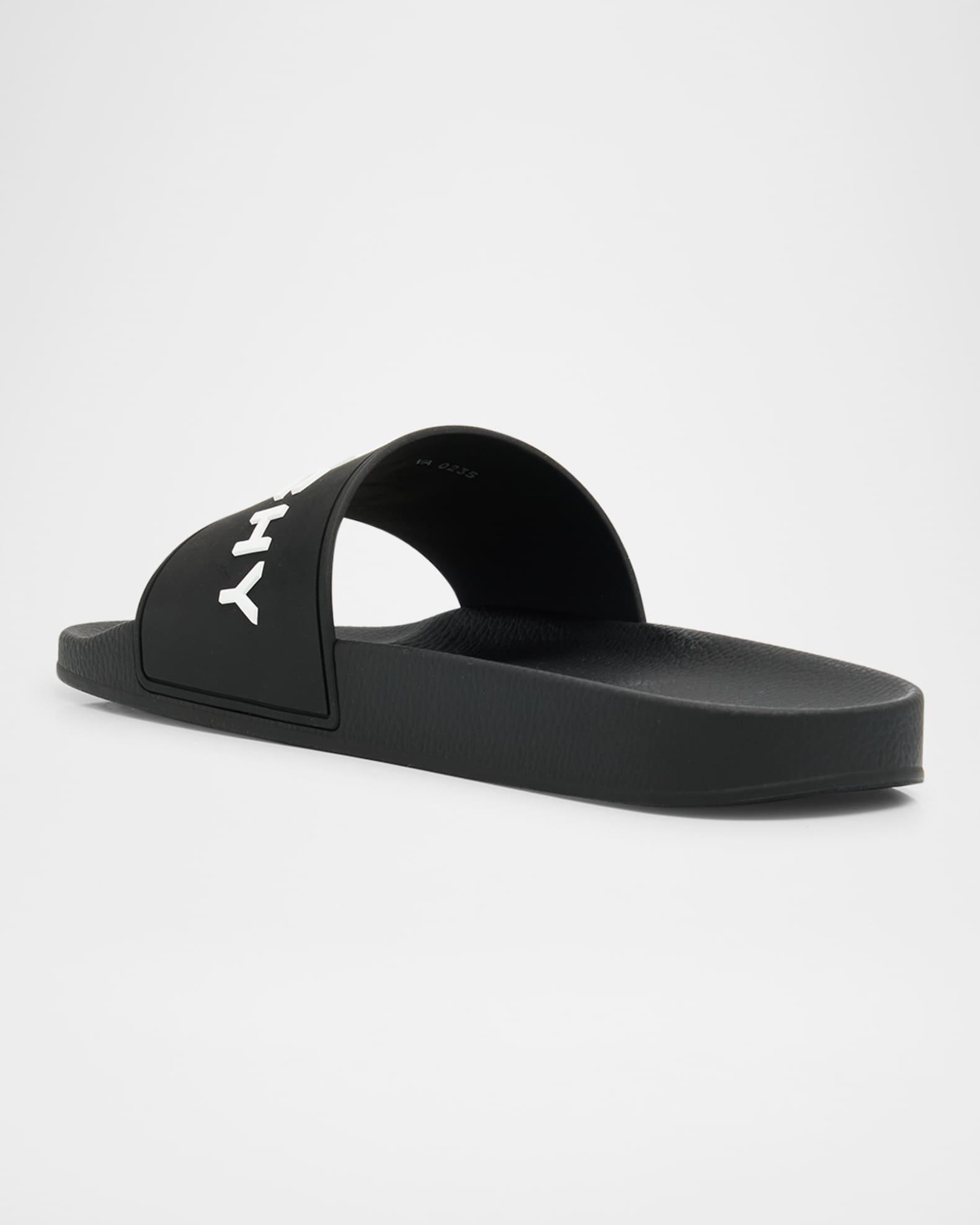 Men's Leather Logo Slide Sandals Product Image