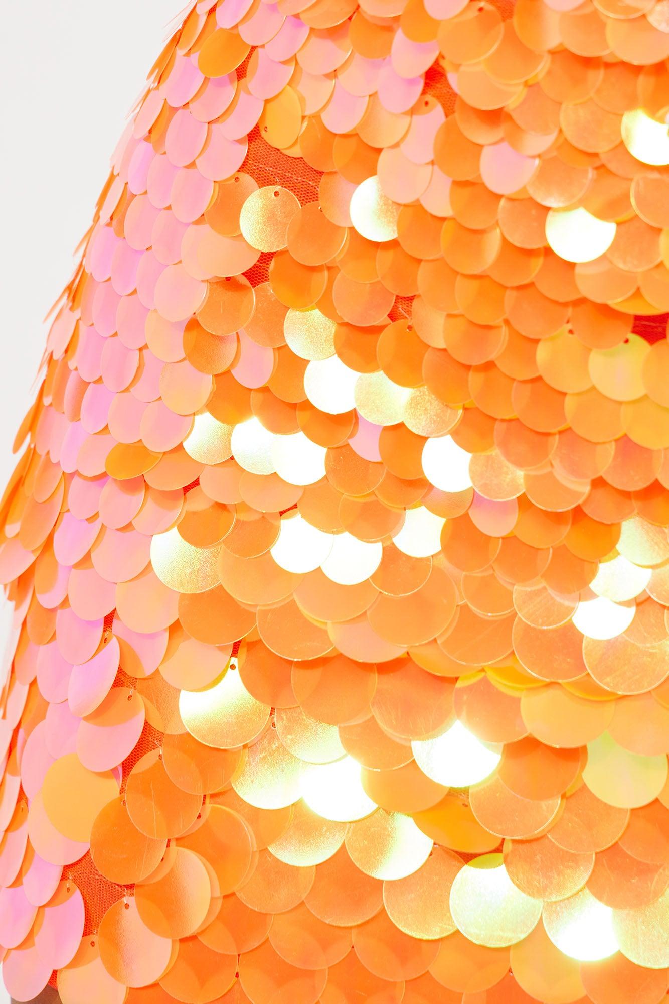 Sunkissed Sequin Mini Dress - Orange Female Product Image