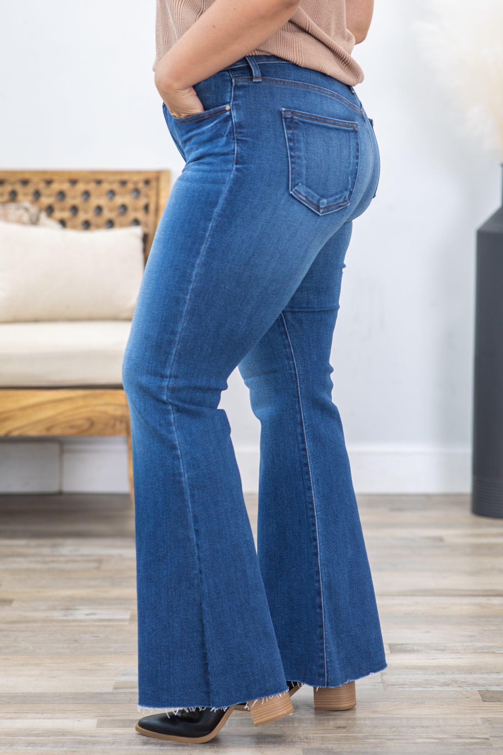 JBD Dark Wash Mid Rise Straight Bootcut Jean Product Image