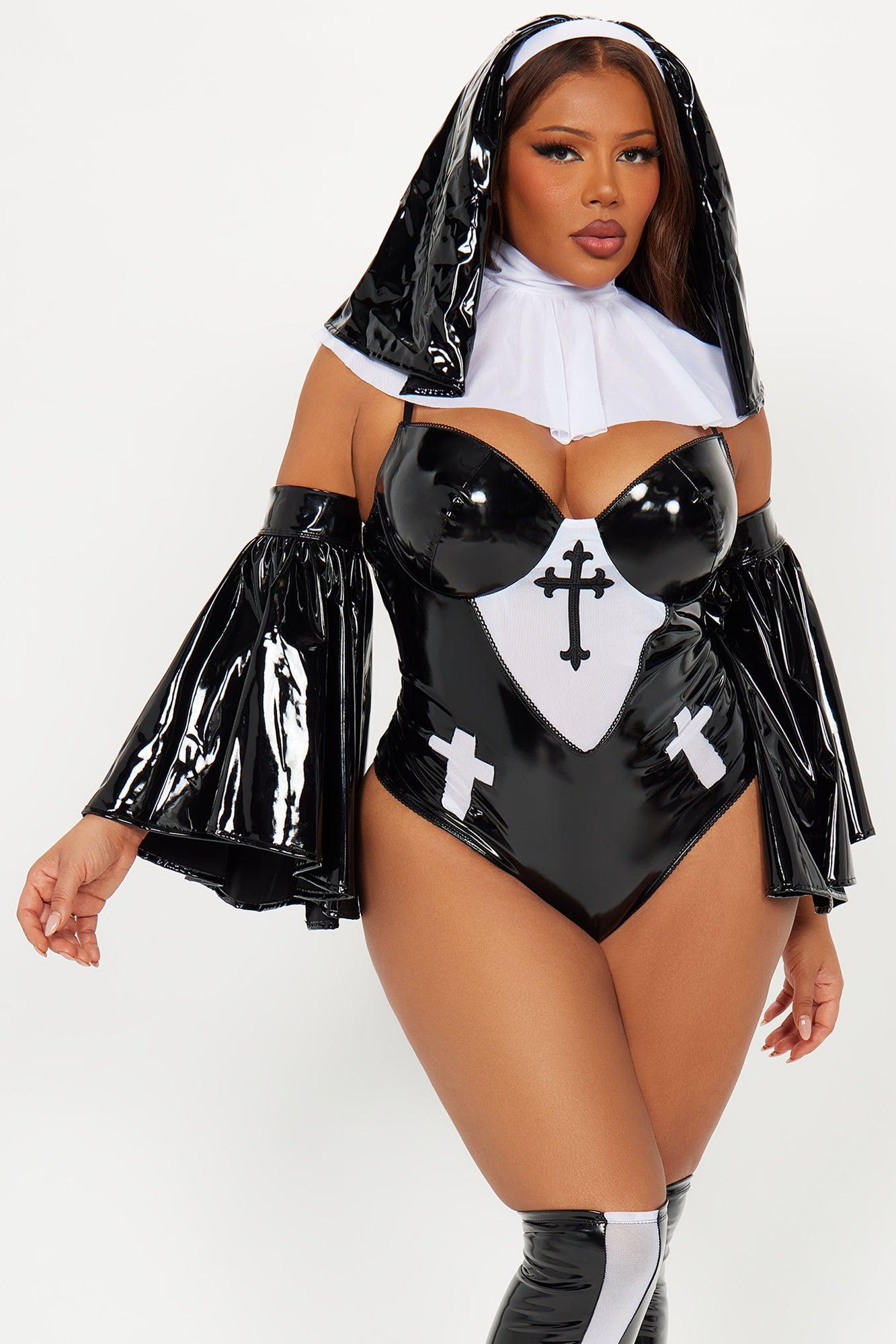 Secret Confessions Nun 5 Piece Costume Set - Black/White Female Product Image