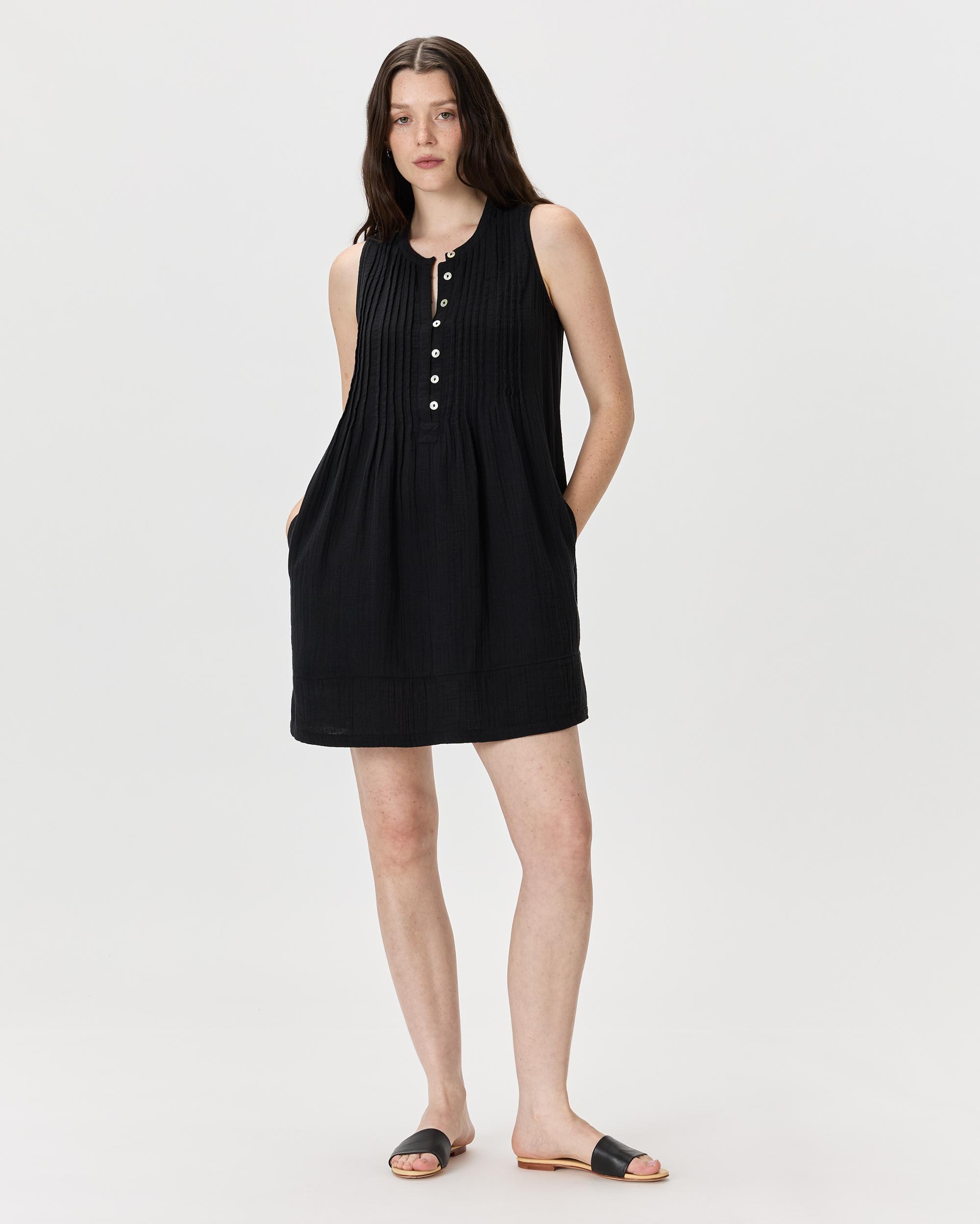 Quince | Women's Gauze Sleeveless Swing Dress Organic Cotton Product Image