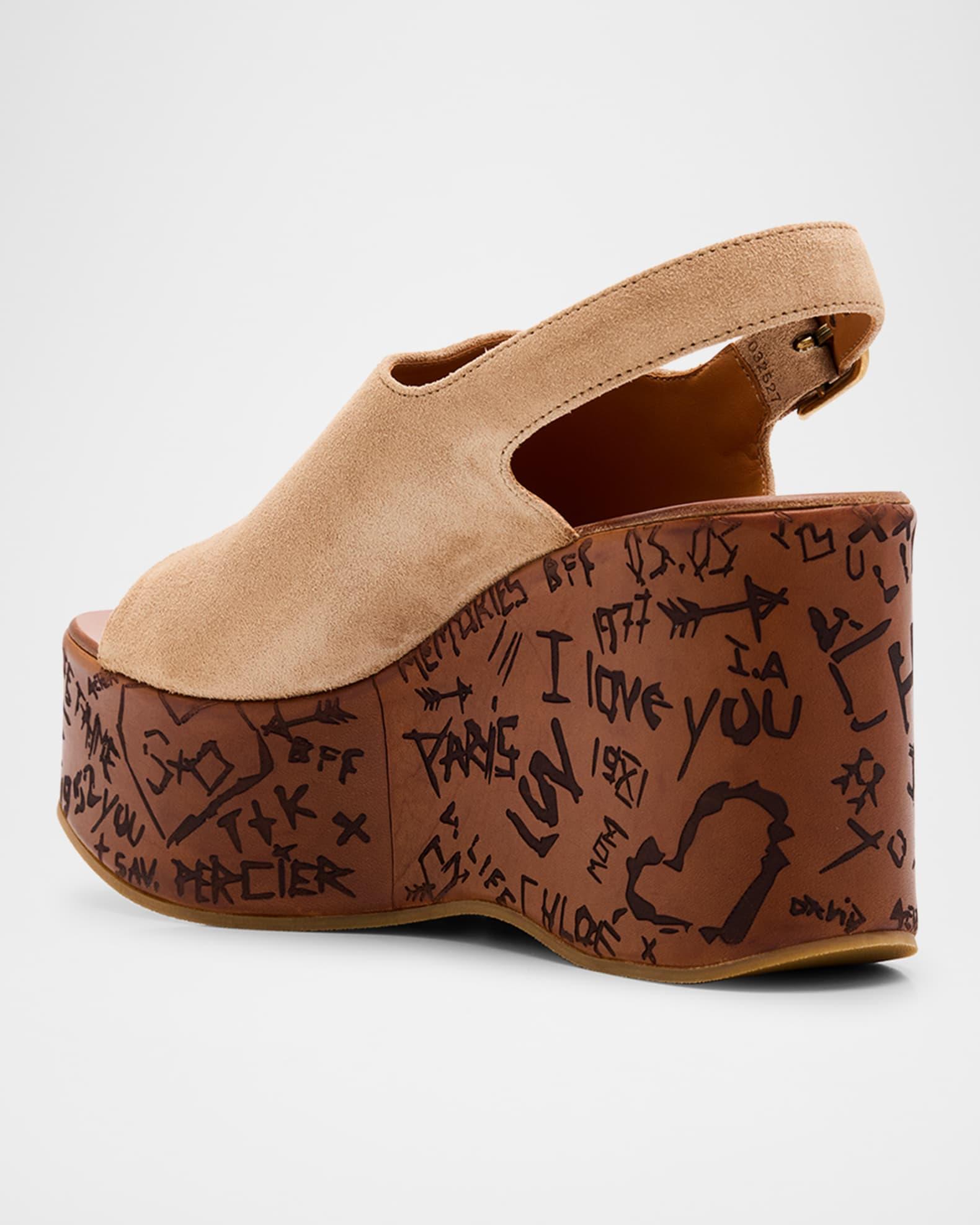 Maxime Platform Wedge Suede Sandals Product Image