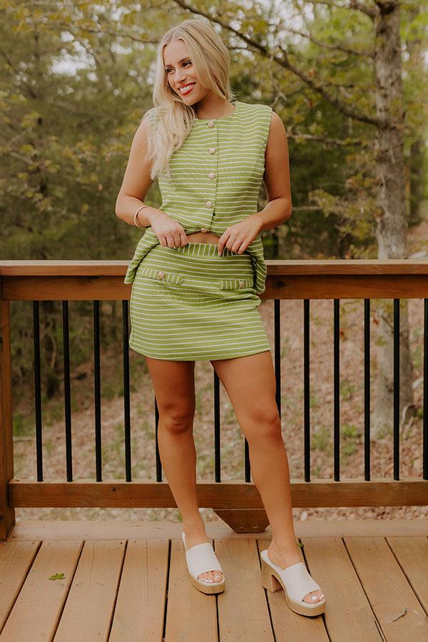 Soho Chic High Waist Stripe Mini Skirt Product Image