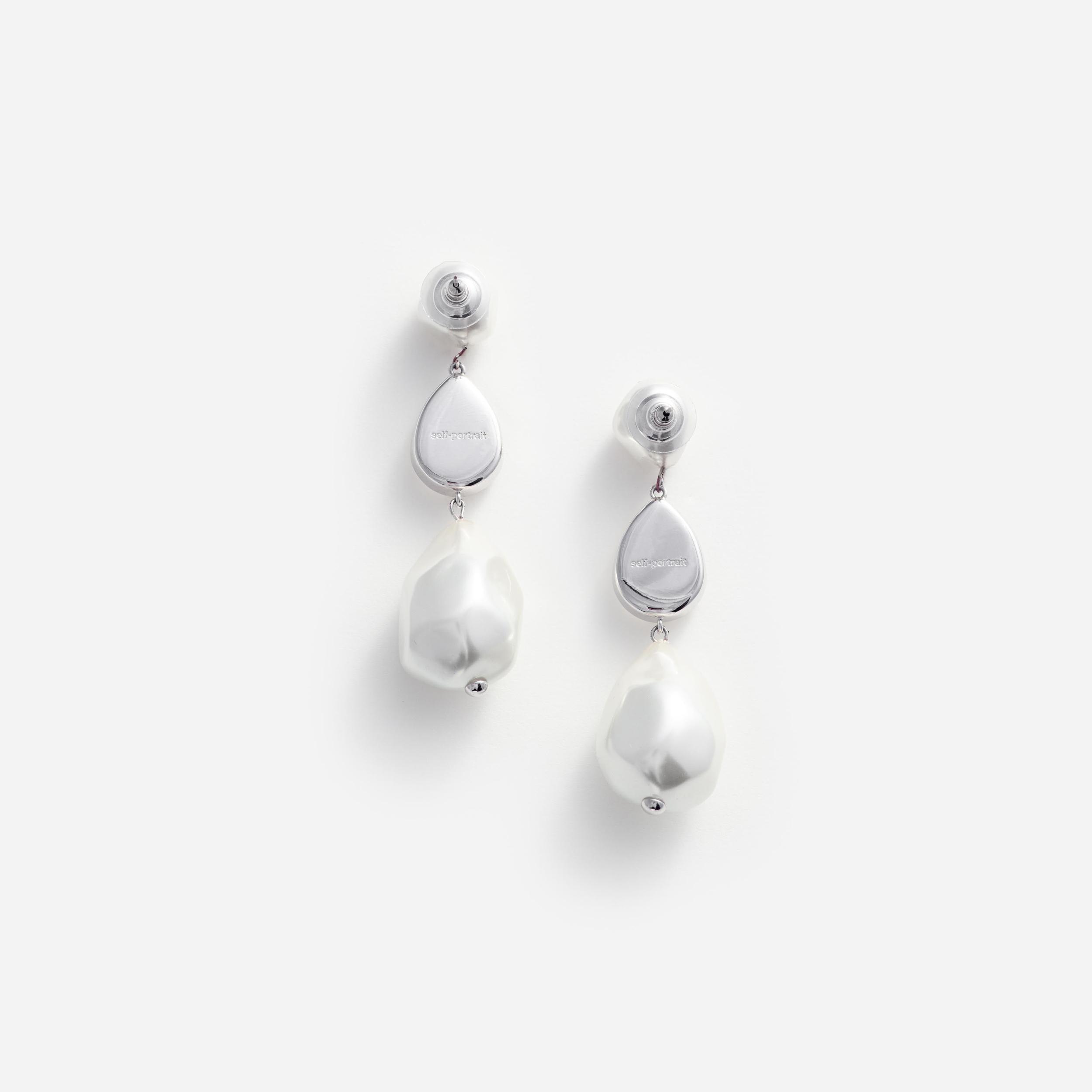 Pearl Crystal Droplet Earrings Product Image
